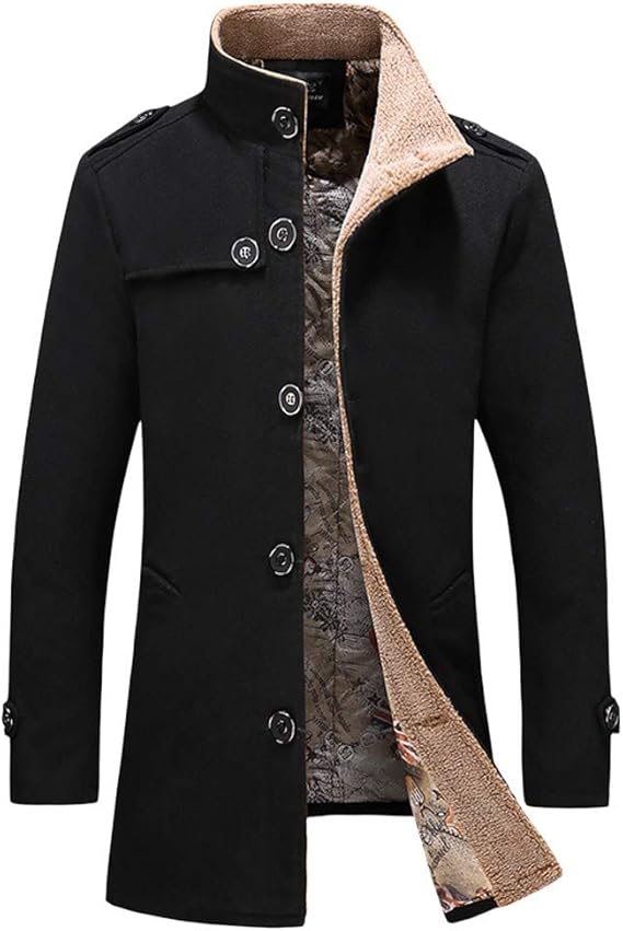 Amazon Mangjiu メンズ 服 冬服 メンズ コート 暖コート 上着 ジャケットプレゼントメンズカジュアルトレンチソリッドカラーコートビジネスロングスリ コート ジャケット 通販