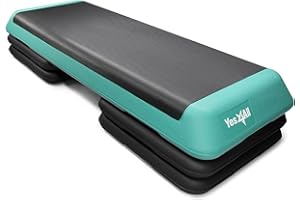 Yes4All Aerobic Stepper Exercise Steps with Adjustable Height, Fitness Stepper for Home & Gym, Aerobics, Cardio, Weights, Yog