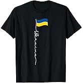 Ukraine Signature Flag Pole - Patriotic Ukrainian Flag T-Shirt Small