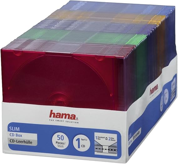 Hama CD/DVD Slim Boxes Assorted Colours Amazon.co.uk Computers