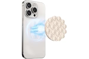 OMEE Magnetic Suction Cup Phone Mount - Anti Slip Hands Free Silicone Suction Phone Grip Compatible with iPhone MagSafe Phone Case Series, Mirror Shower Holder for Selfies and Tiktok Videos (Sand Pink)