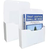 Marbrasse 2 Pack Magnetic File Holder - Paper Holder, Pocket Organizer,Hanging Wall File Organizer Office Supplies Storage, Magazine Mail Organizer Case for Notebooks,Planners,Letter (2 Pack)