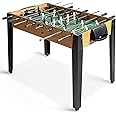 Goplus 48'' Foosball Table, Wooden Soccer Games Table w/ 2 Footballs, Score Keepers, Indoor Home, Game Room, Arcade Competition Sized Football Table for Adult Kids Youth