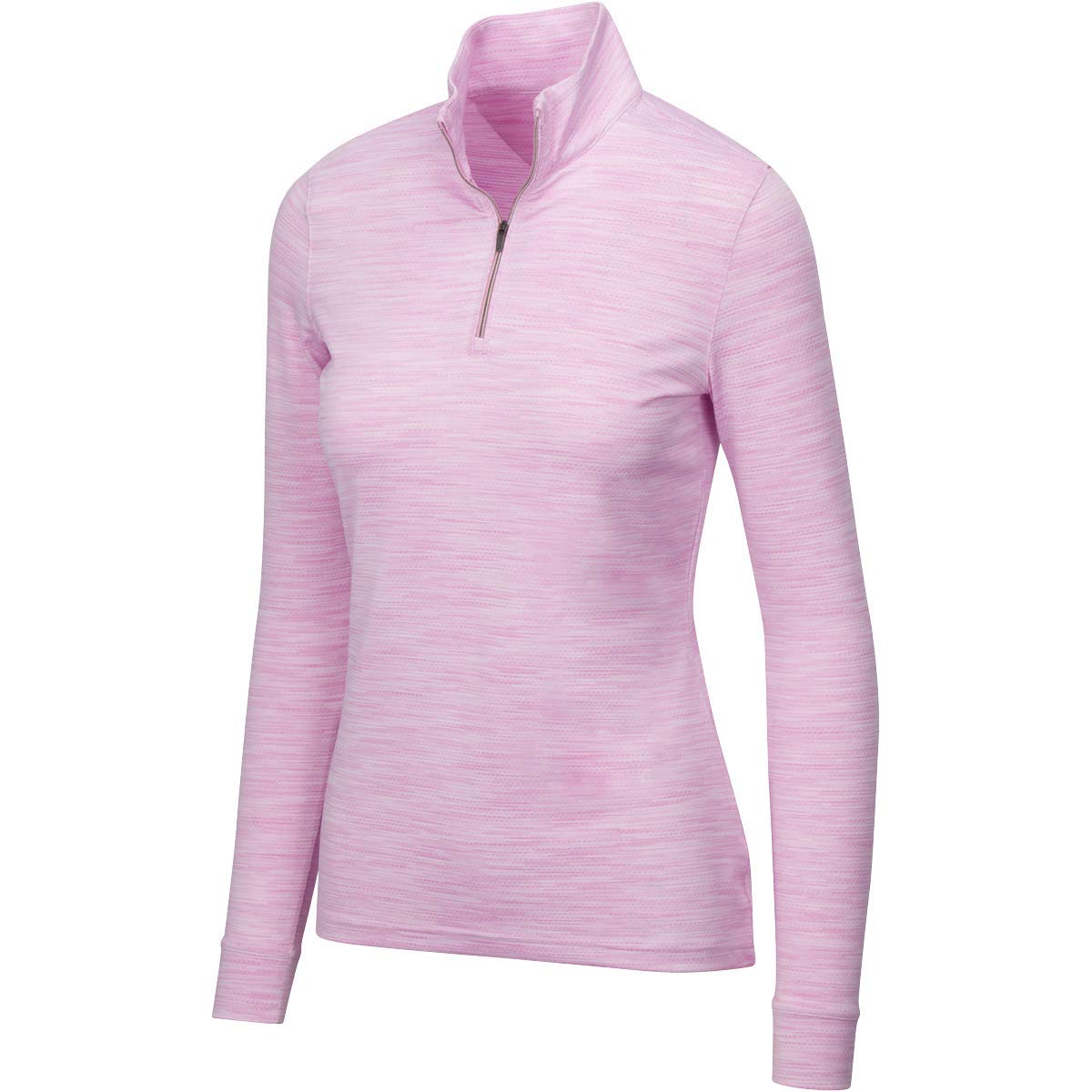 Greg Norman L/s Heathered Mesh 1/4-zip Mock, Bloom