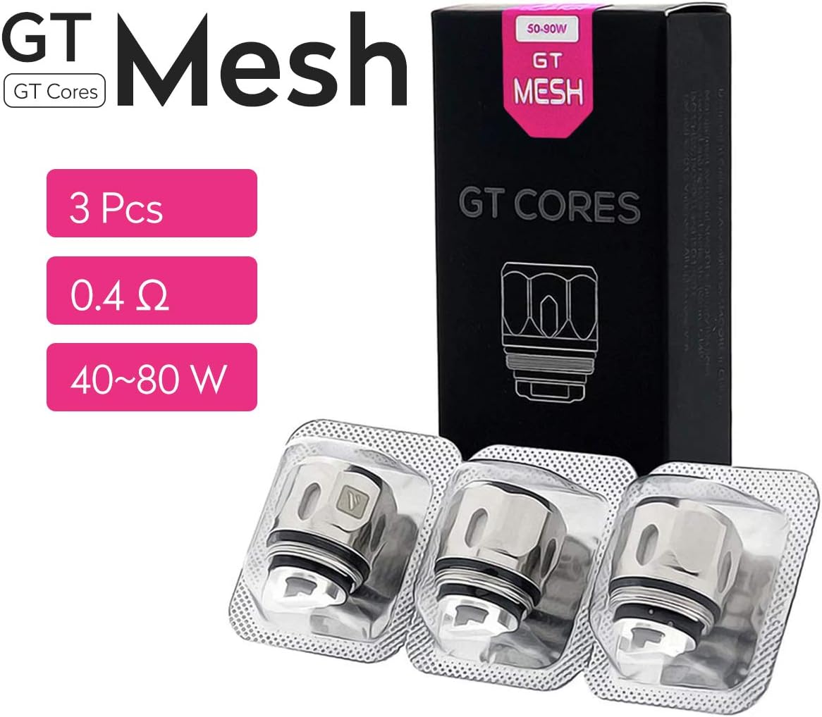 Vaporesso GT Core Mesh Coils for SKRR, NRG, Cascade Tank, 0.18 Ohm Replacement Coil 50-85W Range (Pack of 3)