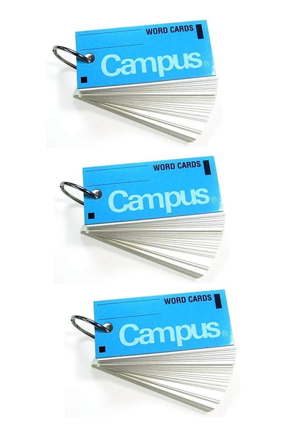 コクヨ 単語カード 中 カードリングとじ85枚 青 3個セット商品画像