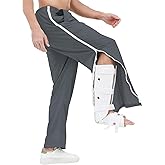 YOSINISO Mens Post Surgery Tearway Pants 2 Side Zippers Basketball Pants Sweatpants