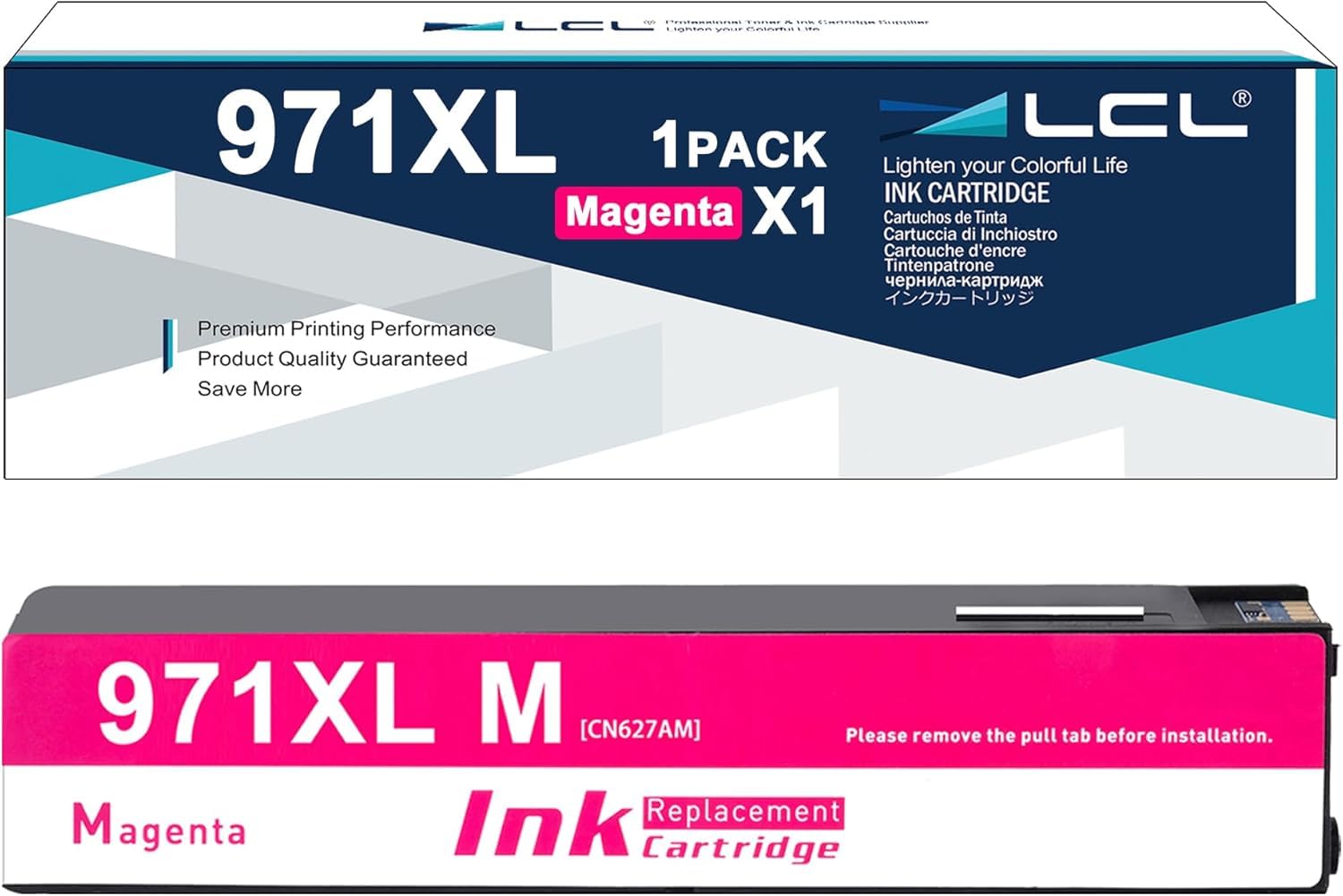 LCL 971XL High Yield Magenta Ink Cartridge Replacement for HP 971 971XL CN623AE CN627AE Replacement for HP Officejet Pro X451DN X451DW X476DN X476DW X551DW X576DW X576dn MFP (1-Pack)