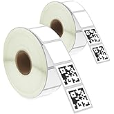 BETCKEY - 1" x 1" Square QR Code Labels Compatible with Zebra & Rollo Label Printer,Premium Adhesive & Perforated[2 Rolls, 2760 Labels]