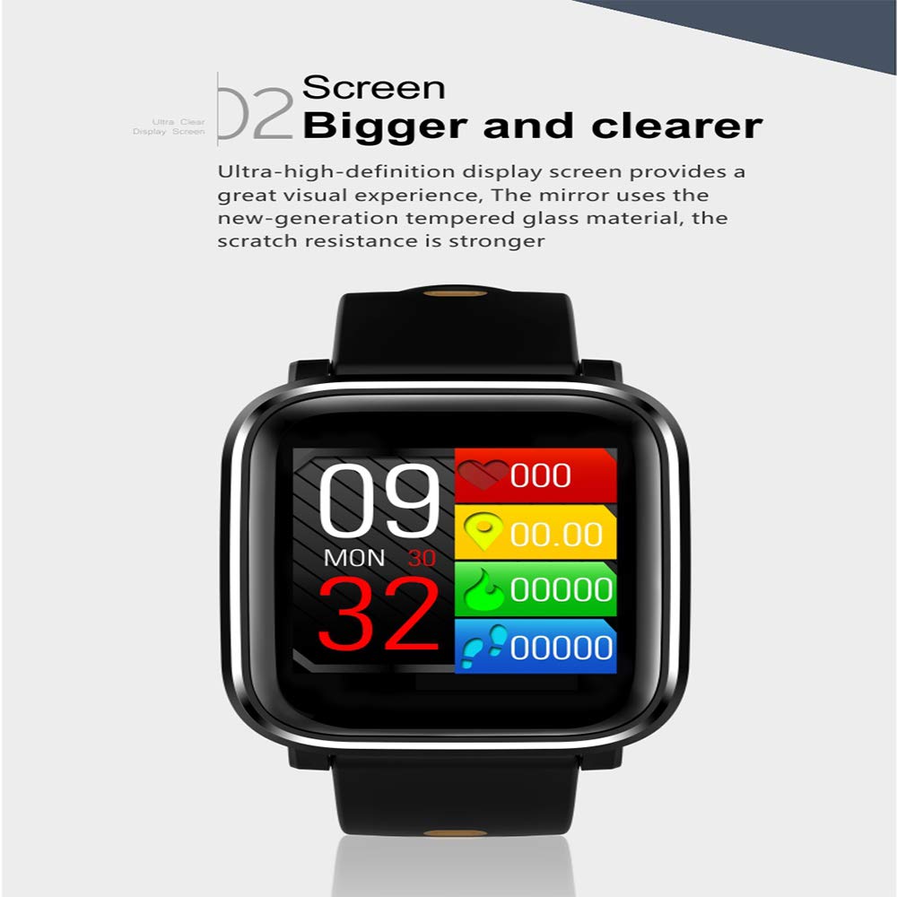 DIOLECT Smartwatch Wasserdicht Smart Watch Uhr mit Farbdisplay Blutdruck Pulsmesser GPS Fitness Tracker Armbanduhr, Setz-Alarm, Stoppuhr, SMS, Anruf-Kamera-Fernsteuerung Musik für Android und iOS