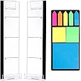 2PCS Multifunction Clear Computer Monitor Memo Boards （Left & Right） Acrylic Screen Message Side Panel Phone Holder Message Reminder for Office Desktop with Sticky Notes