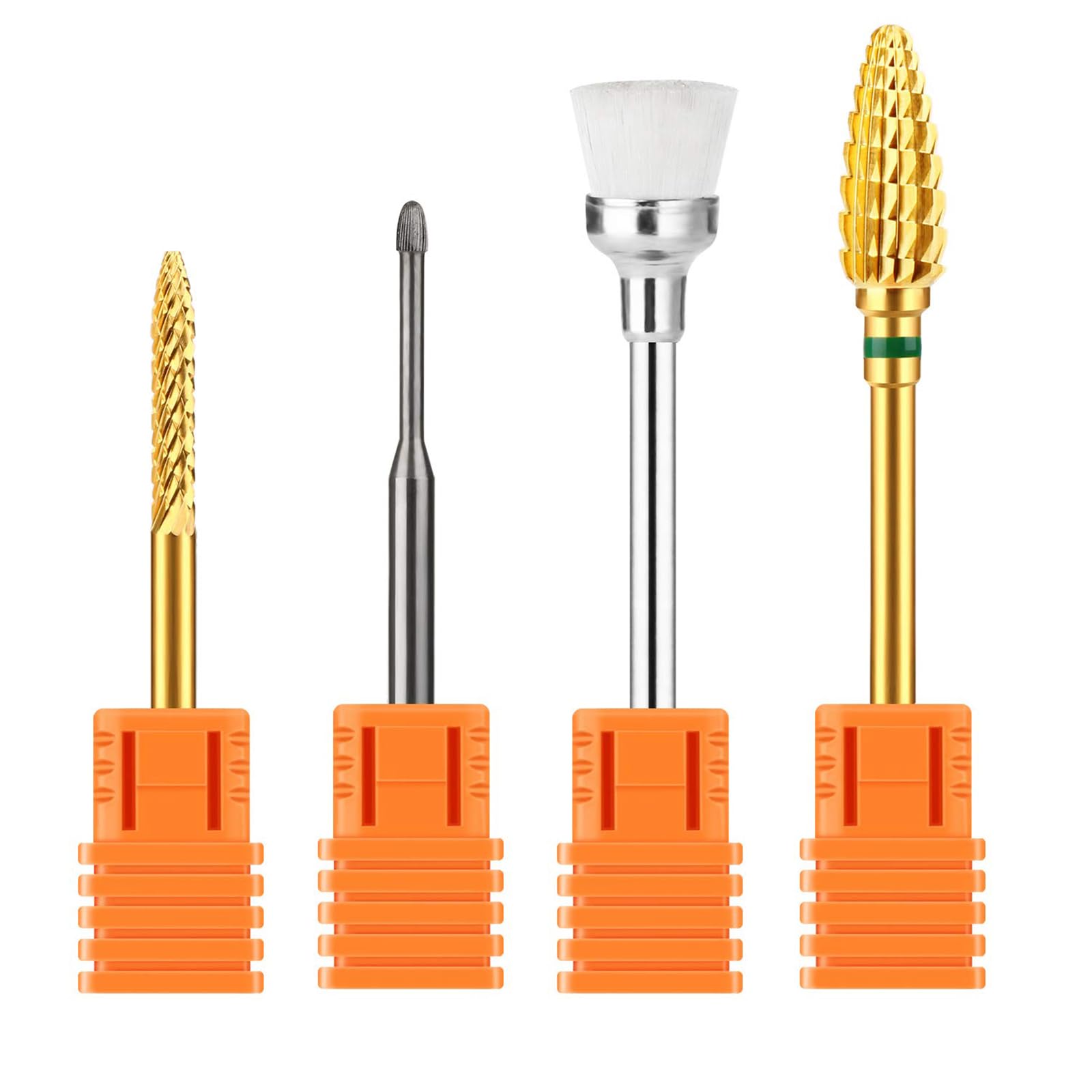 3× Professional Nail Drill Bits for Removing Nail Polish/Nail Gel/Cuticles, 3/32'' Standard Shank Diameter, Durable - Tungsten Steel Grinding File Bits For For Nail Care and Nail Design