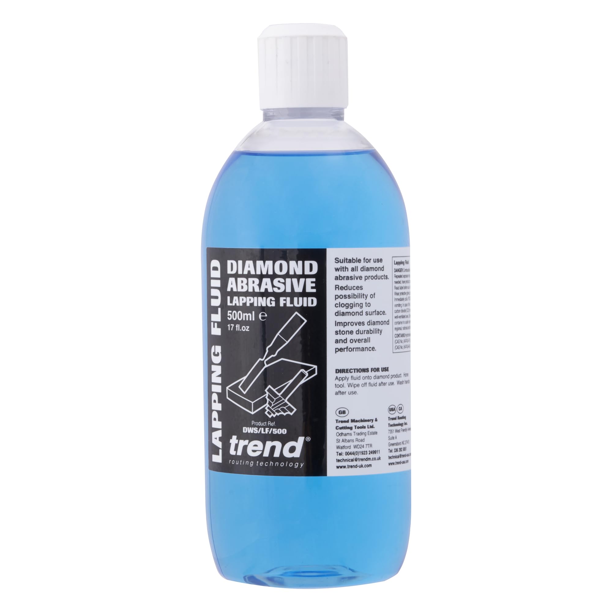 Trend Diamond Abrasive Lapping Fluid, 500ml, Blue, Professional Grade Sharpening Fluid for Optimum Performance, DWS/LF/500