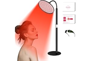 Beautiebeam Red Light Therapy Lamp for Face- Facial and Body Treatment with Adjustable Height Stand, 120 LEDs, 590nm, 660nm, 660nm+940nm - Alleviate Muscle Soreness, Skin Vitality（185-B