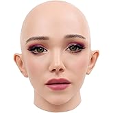 JVTUNG Realistic Mask Silicone Female Mask Full Head Face Mask for Crossdresser Cosplay Halloween