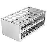 stonylab Test Tube Rack, 32-Hole Stainless Steel