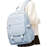Lightweight Waterproof Backpack for Women Men Large Capacity College School Bag with Luggage Straps Multiple Pockets Durable High School Bookbag, Casual Daypacks for Students Girls Boys(Blue)
