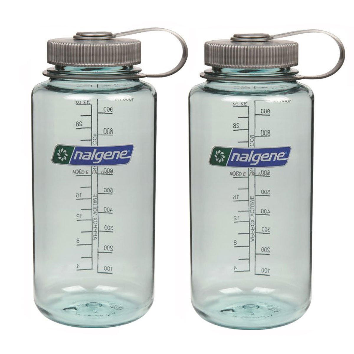 Photo 1 of Nalgene 32oz Tritan Widemouth Water Bottles, Set of 2 Seafoam Water Bottles