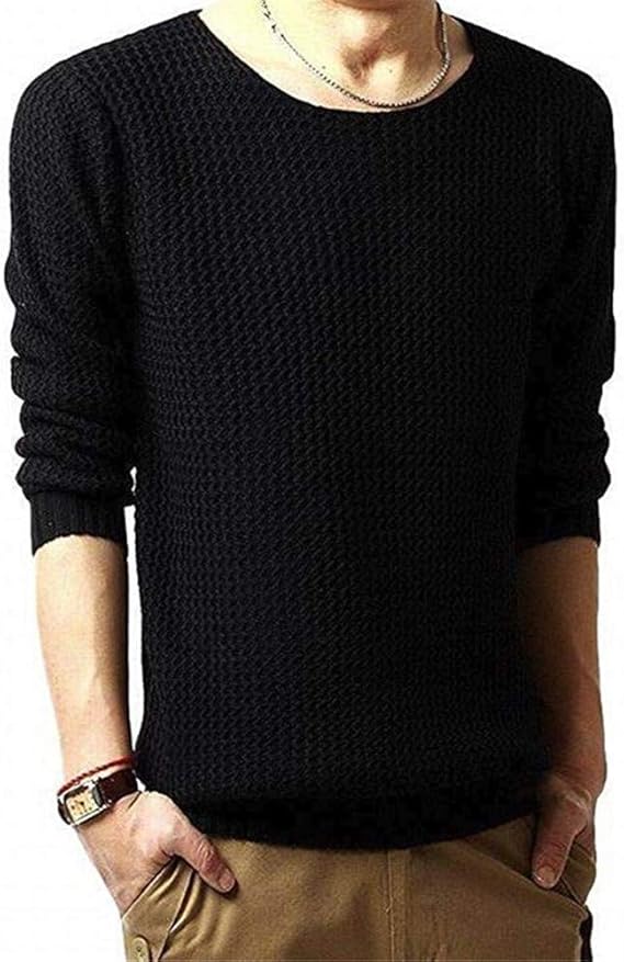 Amazon Lisa Pulster メンズ セーター 秋 冬 ニットセーター Uネック ニット メンズ カットソー トップス メンズ ニット セーター クルーネック 丸首 ケーブル 編み セーター 無地 セーター 通販