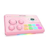 FIFINE Streaming Audio Mixer with XLR Mic Interface & 7.1 Surround Sound, Gaming RGB Mixer for PC/PS4 with Individual Volume Knob, 3 EQ Mode, 48V Phantom Power,Voice Changer-AmpliGame SC8P