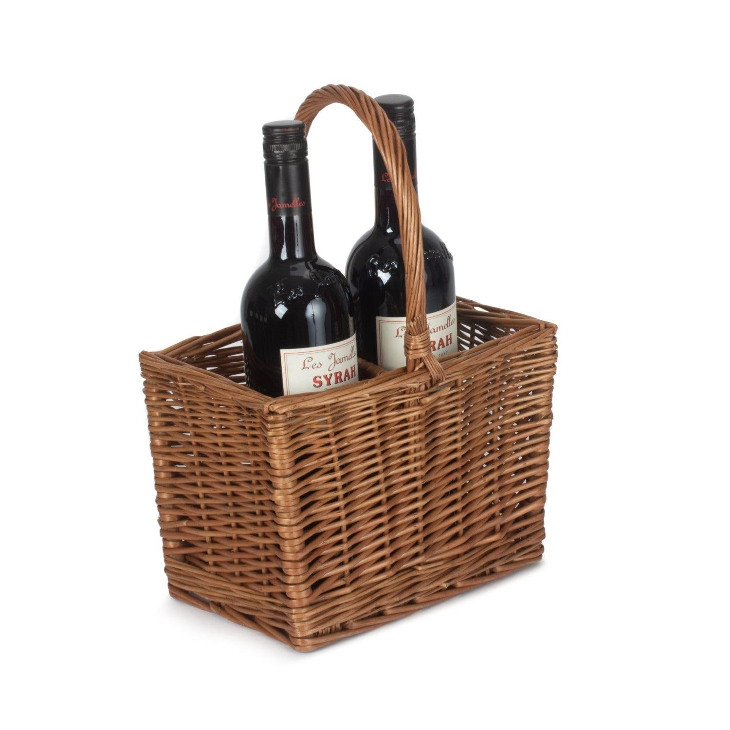 Red Hamper Double Steamed 2 Bottle Drinks Basket