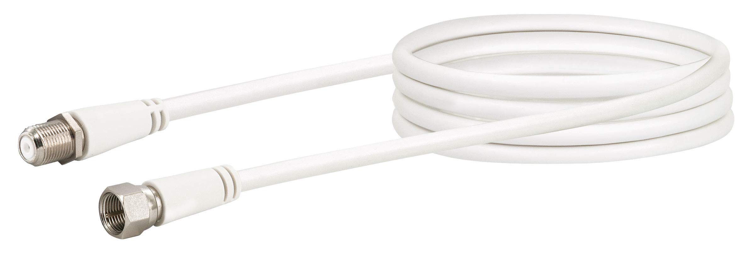 Schwaiger KVCVHQ15532 90 dB Satellite Extension Cable F Connector to F Adapter, 1.5 m, White
