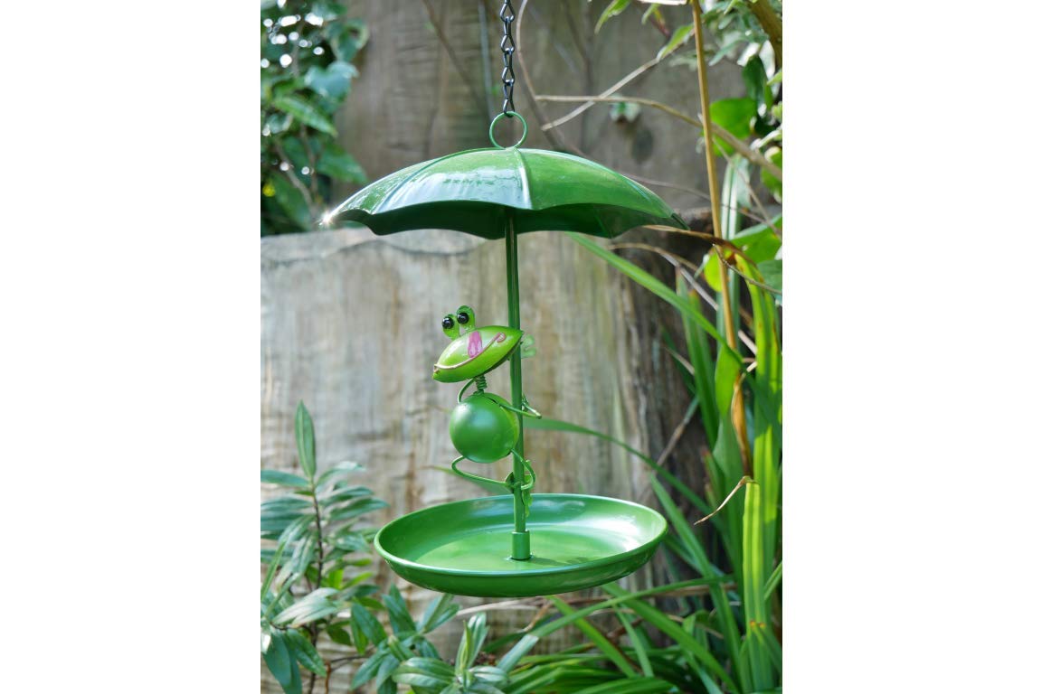 Annibells Hanging Umbrella Bird Feeder With Decorative Frog