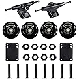 FREEDARE Skateboard 5"/5.25" Trucks and 52mm/54mm/60mm Wheels Set, whth Bearings, Tool, Riser Pads, Hardware Kit