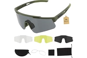 ToopMount Tactical Eyewear Anti Fog, ANSI Z87.1 Sports Glasses with 3 Interchangeable Lens UV400 Protection Airsoft Goggle