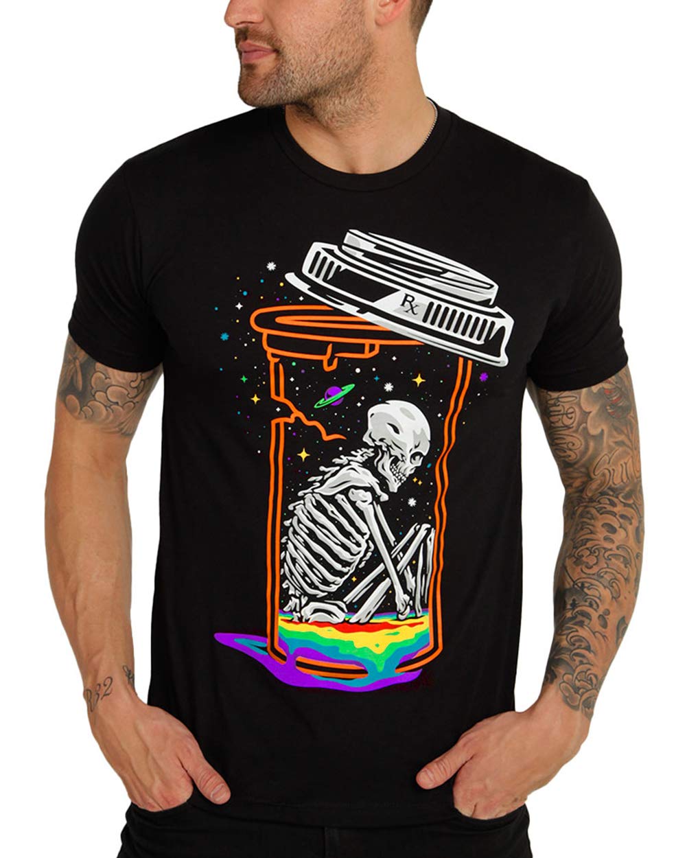 INTO THE AMSkeleton Skull Graphic Tshirts for Men S - 4XL