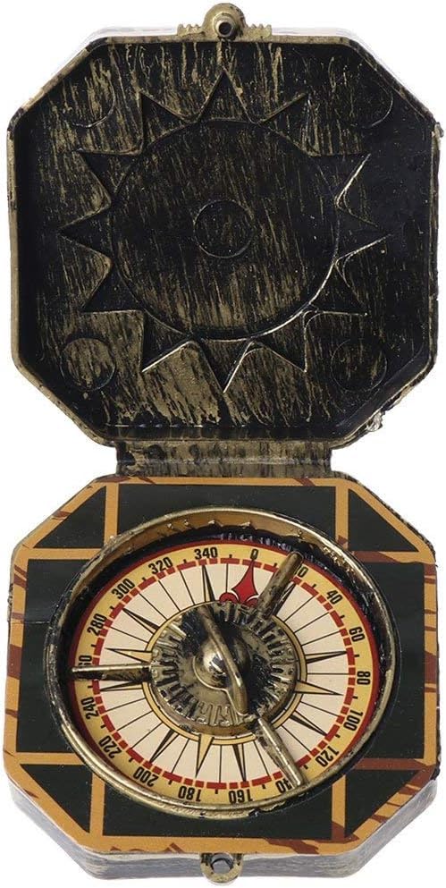 Photo 1 of 1Pc Bronze Compass Toy, Nautical Compass Pirate Captain Costume Toy Halloween Party Cosplay Decoration Deft Design, Toys and Games