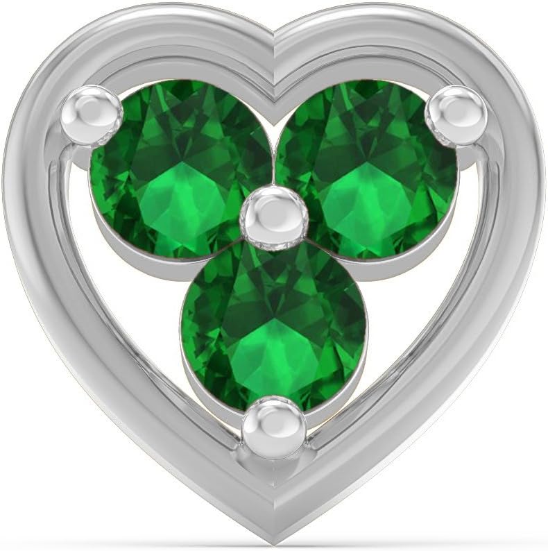 Jeweltaire 925 Sterling Silver Simulated Gemstone Cubic Zirconia Birthstone collection 0.05 Cttw VVS1-VVS2 Clarity Round Brilliant Cut 18Kt White Gold Plated Nose Pin For Womens And Girls