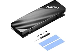 MAIWO M.2 SSD Heat Sink Cooler for 2280 SSDs Double-Sided Heatsink with Thermal Silicone Pad for PS5/PC NVMe M2 SSD, Aluminum