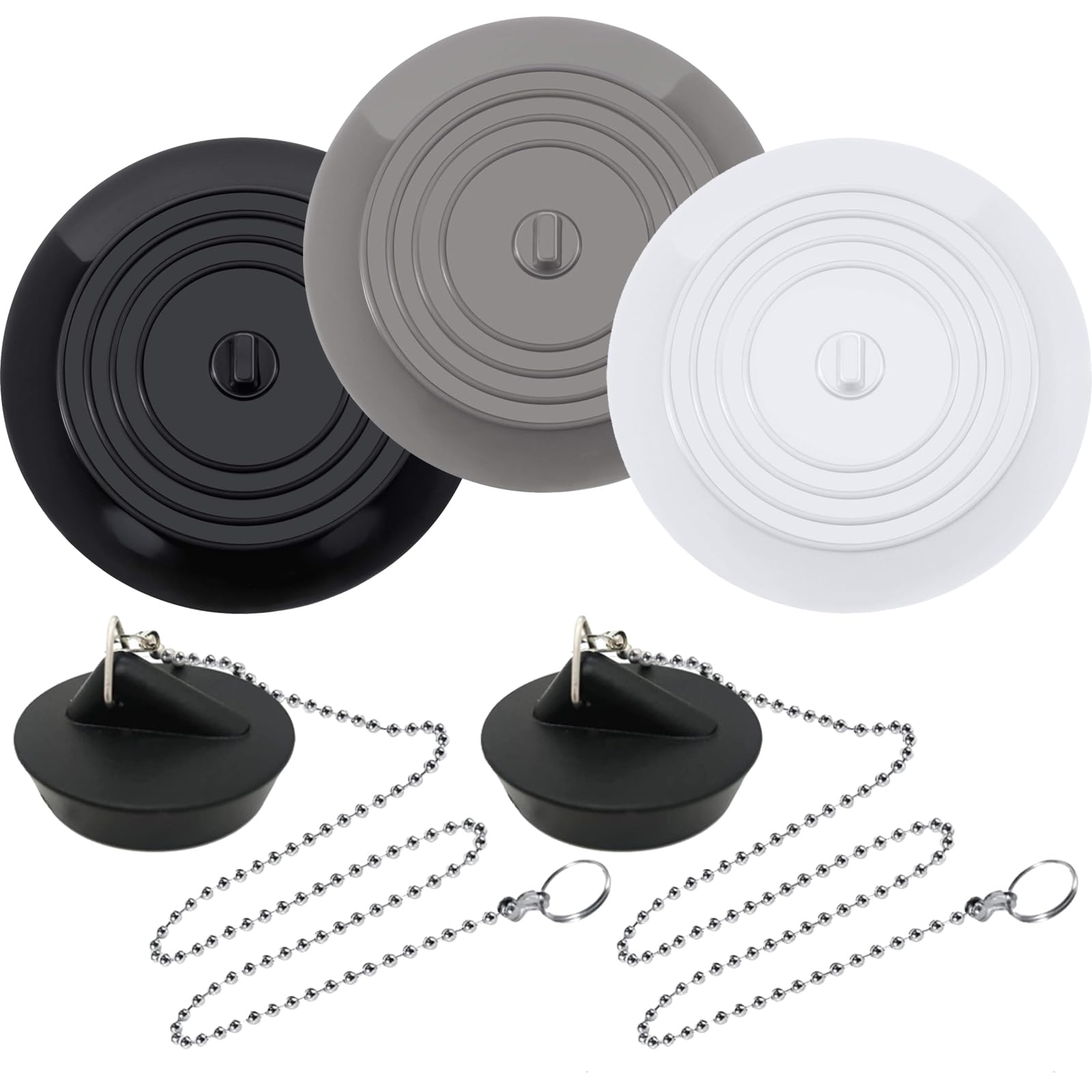 BDSHUNBF 5 pack Tub Stopper, Drain Stopper, Drain Plug, Universal Bath Plug, Sink Plug, Silicone Bath Plug, Drain Plug for Kitchens, Bathrooms and Laundries, Sink Bathtub Drain Cover