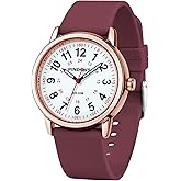 PINDOWS Watches for Women, Analog Quartz Ladies Watches for Students Women and Men, 30M Waterproof Military Time Luminous Easy-Read Dial