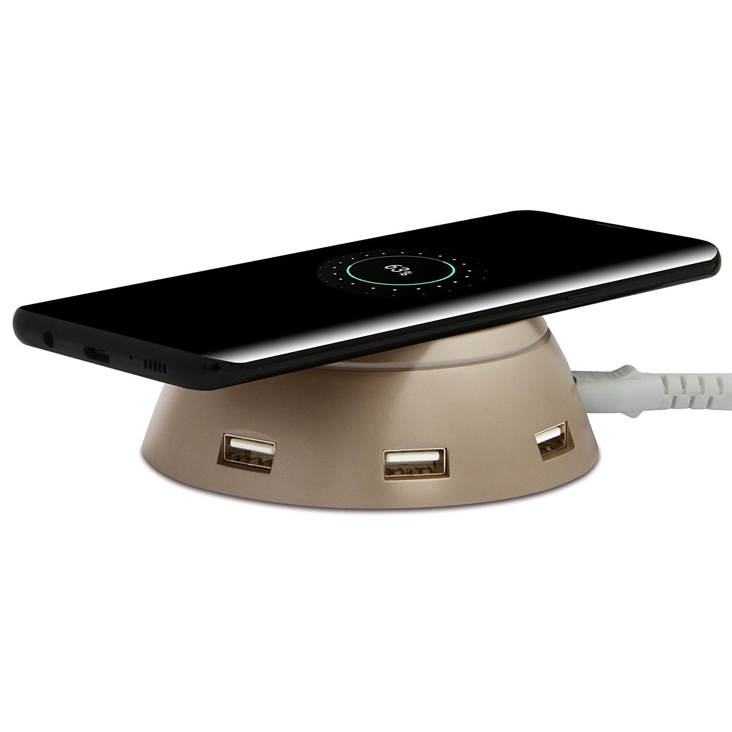 Q1T5 Wireless Charger with 6 USB Charging Match All Phone Models QI Wireless Charging (6 USB + Wireless Charger with 2 Surprise Gifts)