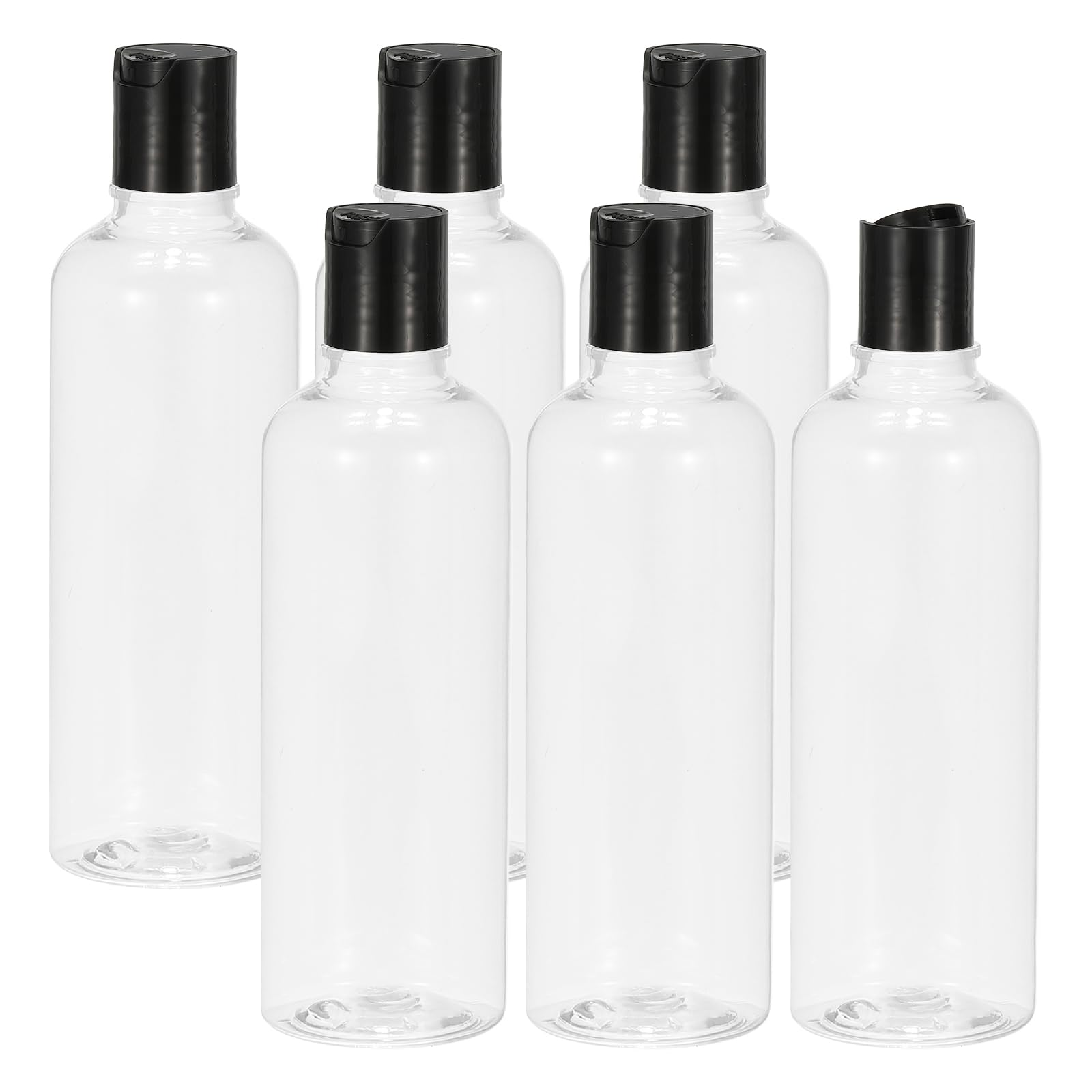 PATIKIL Travel Bottles with Disc Cap, 6 Pcs 3.4 Oz(100ml) Leak Proof Refillable Empty Dispenser Container Squeeze Bottle for Shampoo Toiletries Lotion Cream, Clear