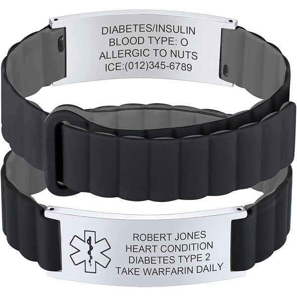 Max Petals Medical Alert Bracelets For Pacemaker - 5 Pack Discreet Silicone ID Wristbands