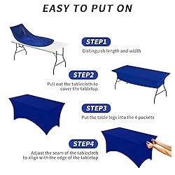 Fixwal 3 Pack Royal Blue Table Cloths Rectangle