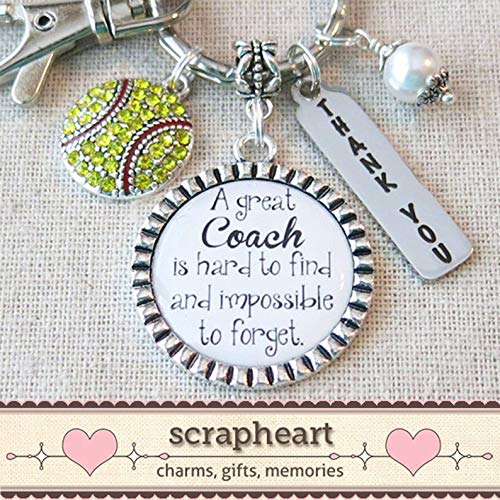 image for Scrapheart Gifts SOFTBALL COACH GIFT, Softball Coach Thank You Keychai
