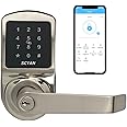 Smart Door Lock, Keyless Entry Door Lock, SCYAN X2 Handle Lock with Touchscreen Keypad Access, Auto Locking, for Home, Airbnb Rental House, Satin Nickel
