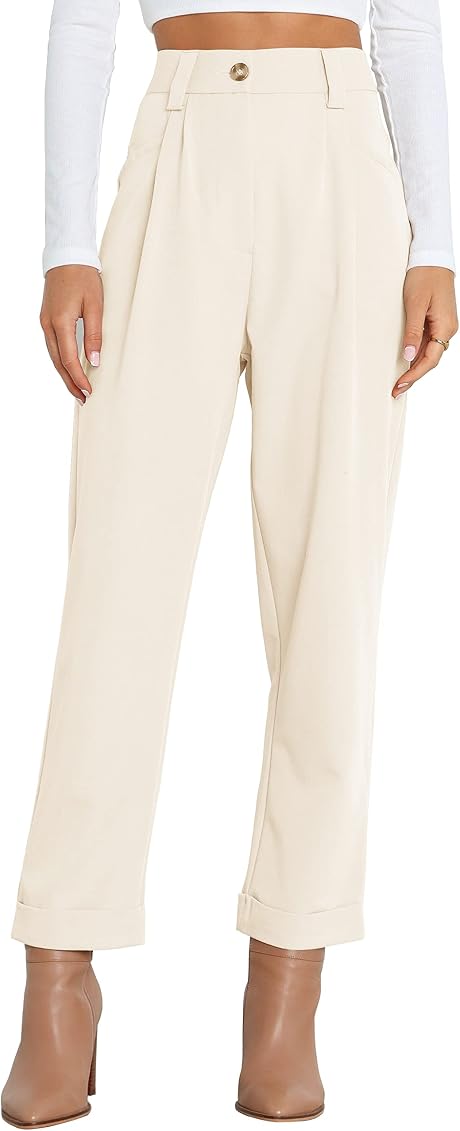 Amazon.com: Febriajuce Work Pants for Women Dress Pants Straight Leg  Stretch Work Pant with Pockets Beige : Clothing, Shoes u0026 Jewelry