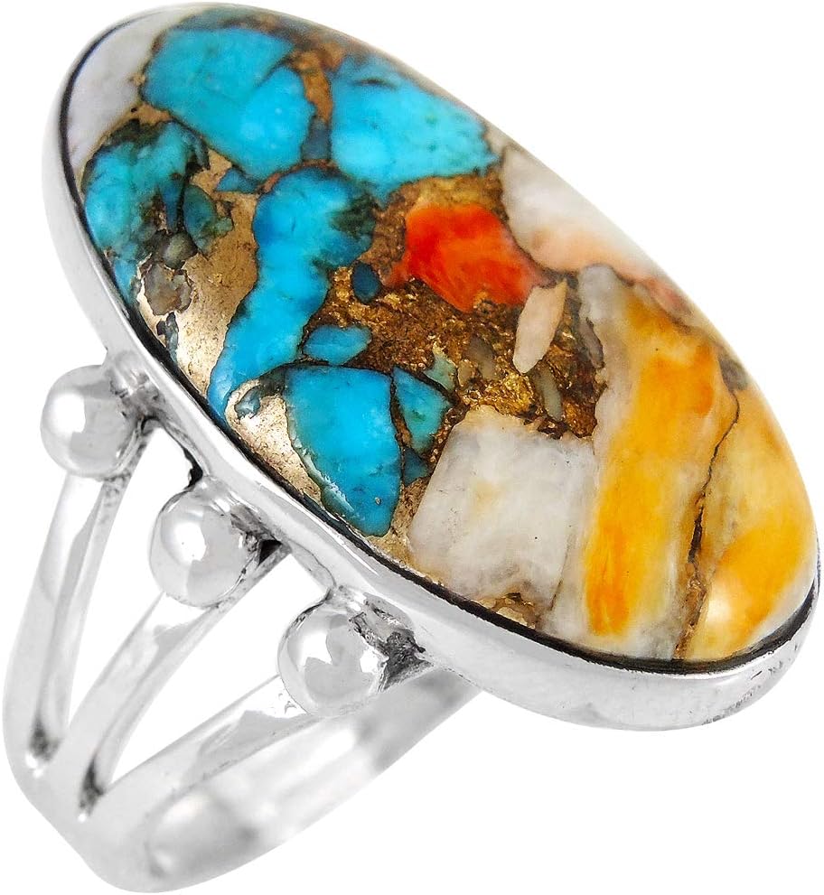 Spiny Oyster Turquoise Ring Sterling Silver (Pick Style)