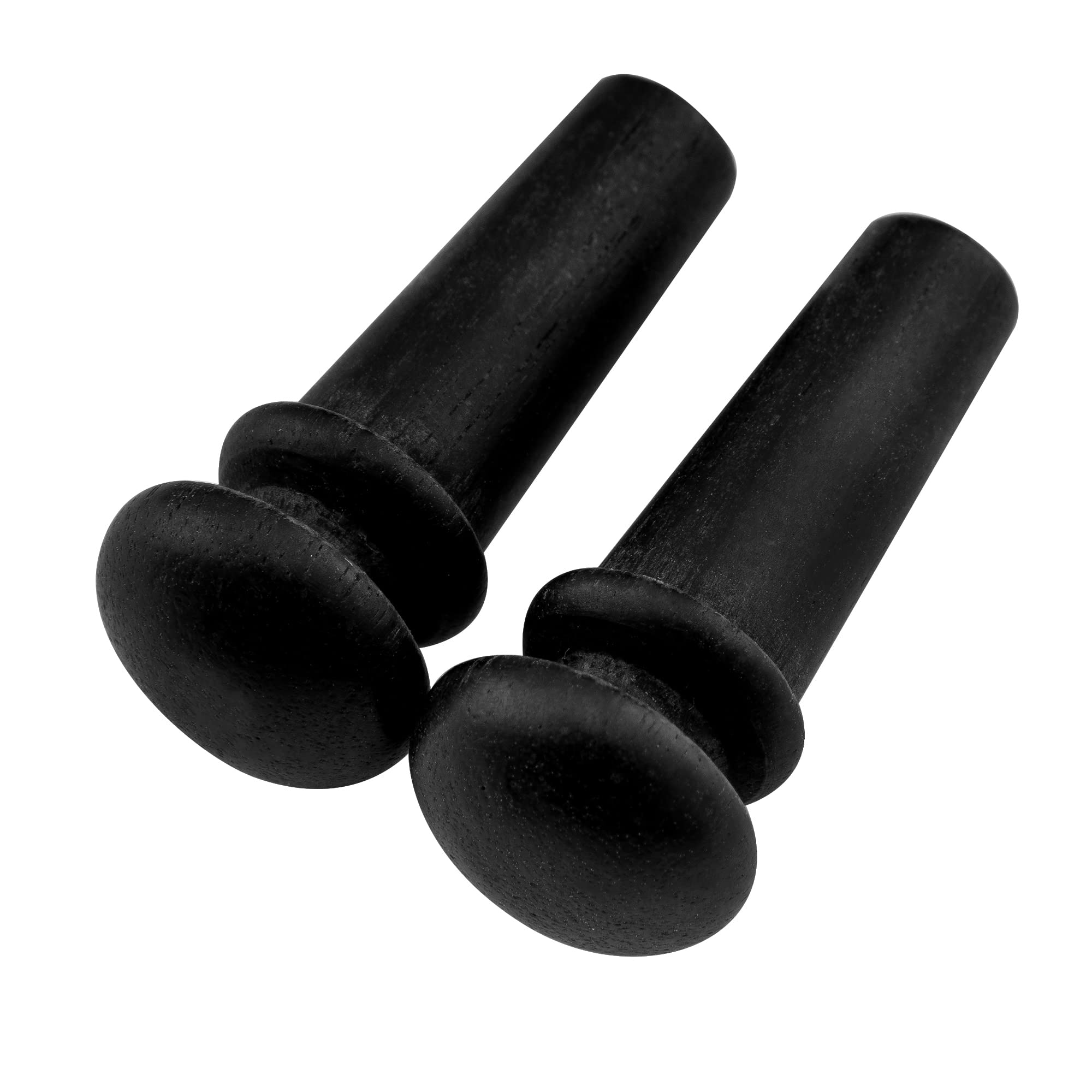 Musiclily Slotted Ebony Acoustic Guitar Endpin, Black (2 pieces)
