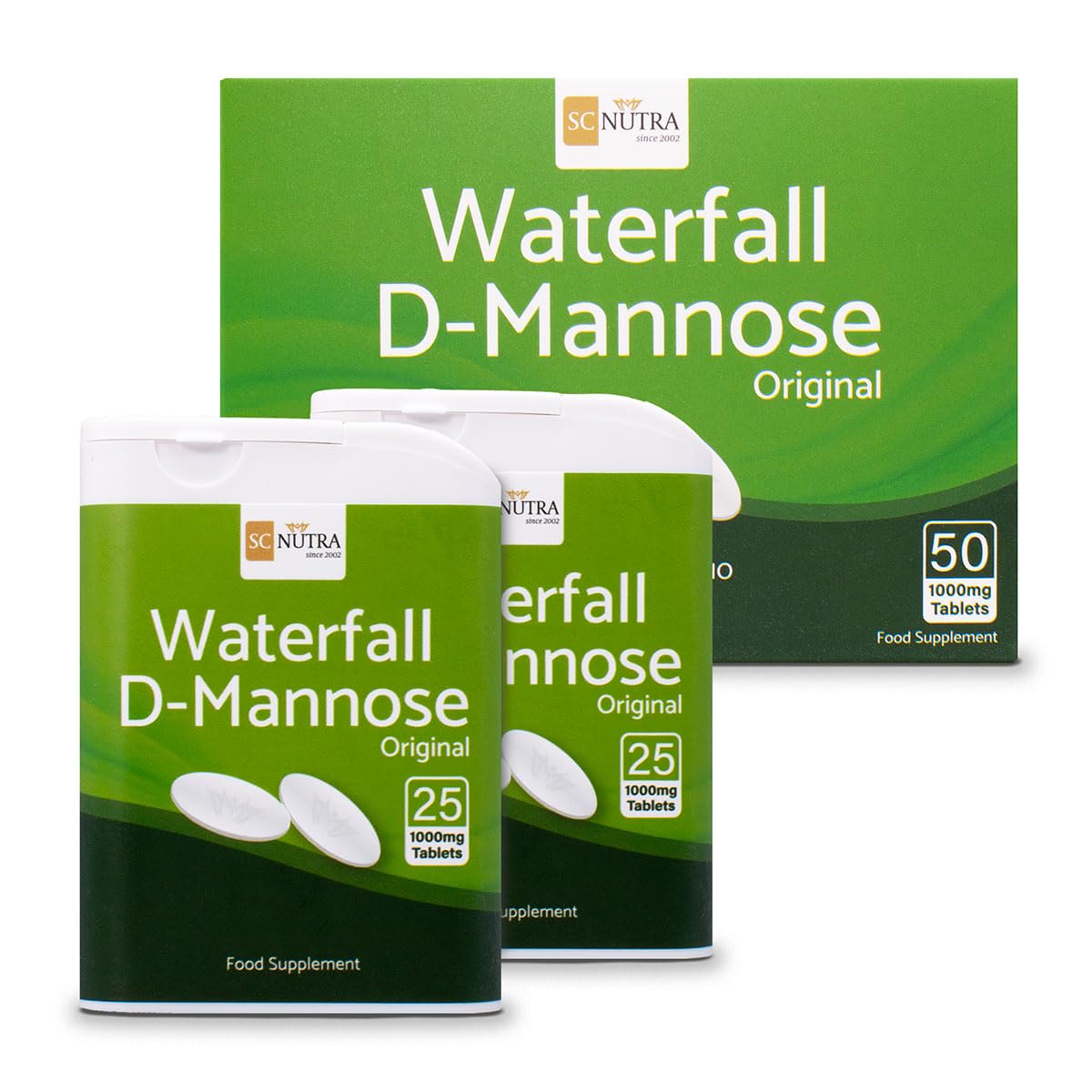 D-Mannose Tablets 1000mg - Waterfall D-Mannose sourced Naturally from Birch - High Purity - Suitable for Vegetarians & Vegans. SC Nutra (Sweet Cures)