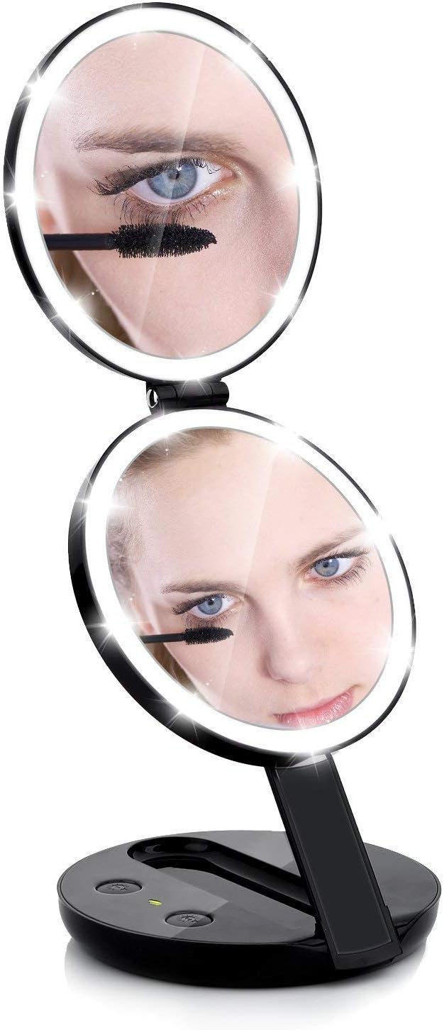 Best Travel Led Makeup Mirror 1X 3X 10X Foldable Stand