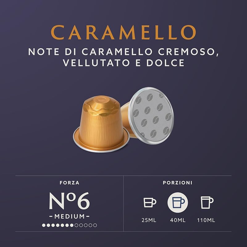 Capsule in alluminio di caffè aromatizzate al caramello compatibili con Nespresso, 20 pezzi (1 confezione da 20), Certificato Rainforest Alliance