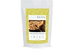 LillyBean Gluten Free Deep Dish Pizza Crust Mix with No Artificial Colors - Dairy and Soy Free, Vegan - Make Hand-Tossed Garlic Knots, Stromboli, Breadsticks, Calzones, Flatbreads, Focaccia - 16oz