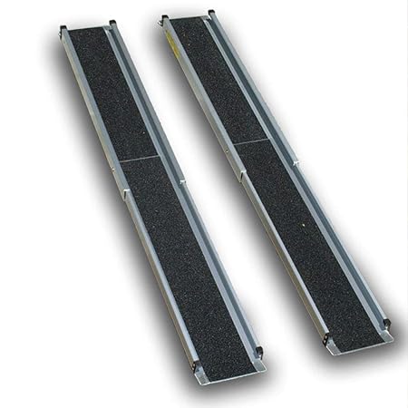 FT-Germany 0,9m bis 1,5m Paar Alu Teleskoprampe Teleskopschienen Rollstuhlrampen Auffahrschienen Rollstuhl Rampe