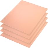 LEXININ Pure Copper Sheet Metal, 24 Gauge, 8 x 10 Inches, 4 Pack